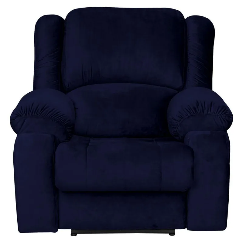 Poltrona Reclinável Elétrica Magnum Veludo Azul Marinho
