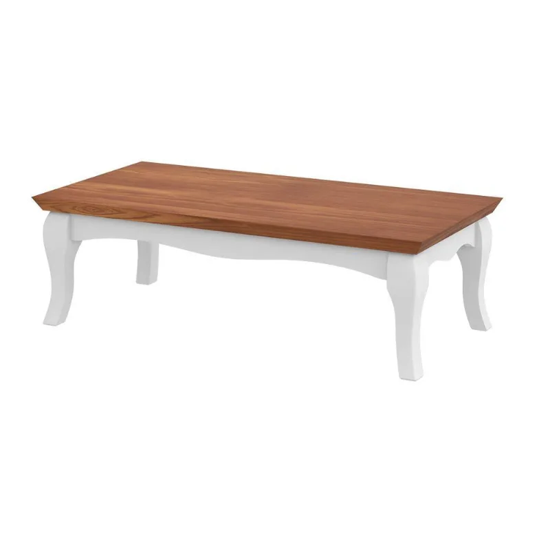 Mesa de Centro Decorativa Fiord Pés e Tampo Branco Giz