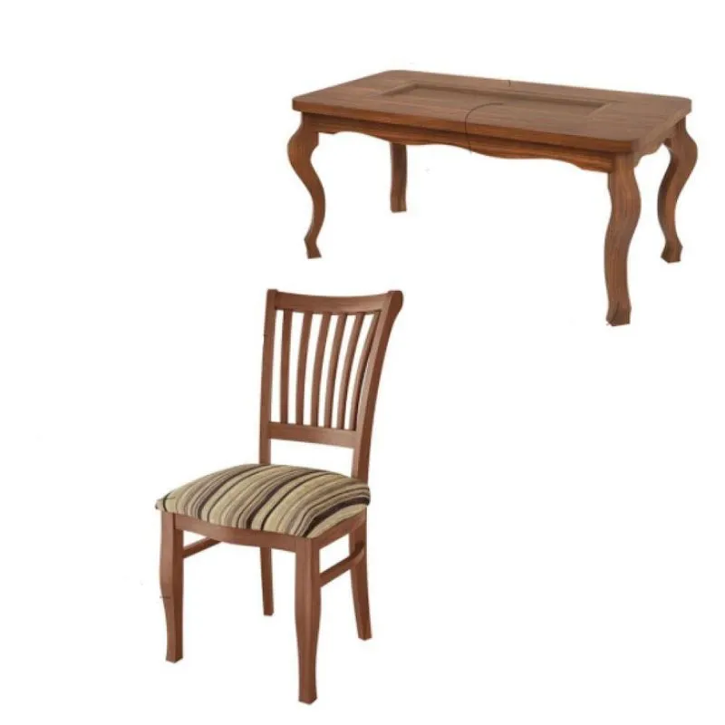 Jogo Mesa De Jantar Gaules 180cm 6 Cadeiras Perseu Imbuia