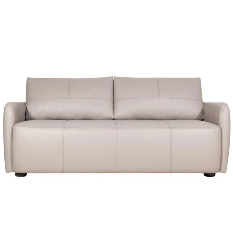 Sofá Sala de estar Lily 3 Lugares 200cm Couro Off White