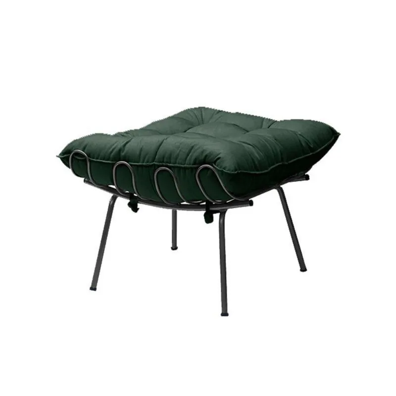Puff Sala de Estar Abel Pés Preto Suede Verde