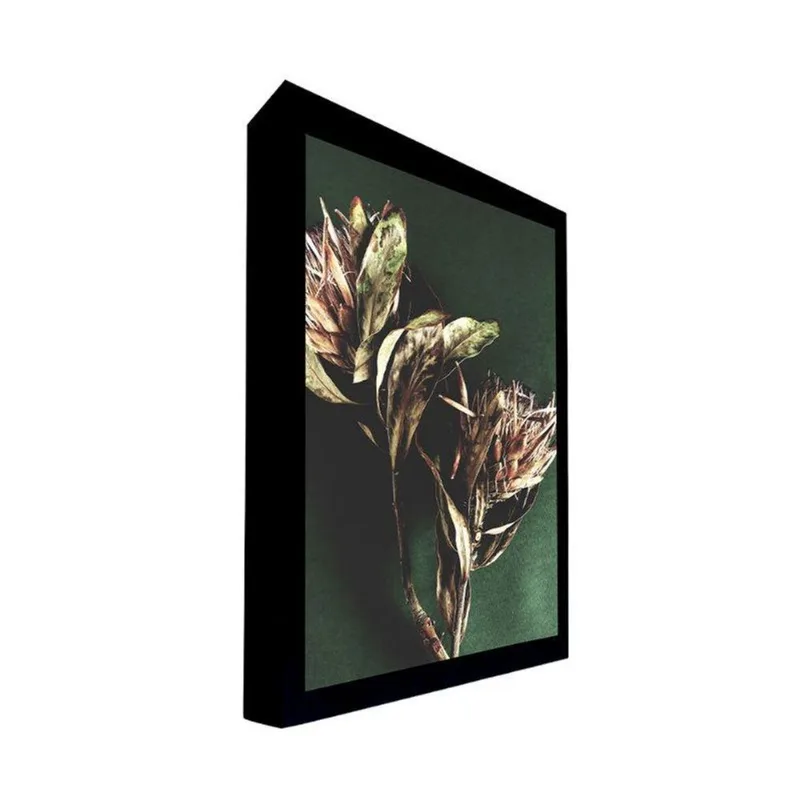 Quadro 135x135 Cm Flor 009 com Moldura Laqueada Preto