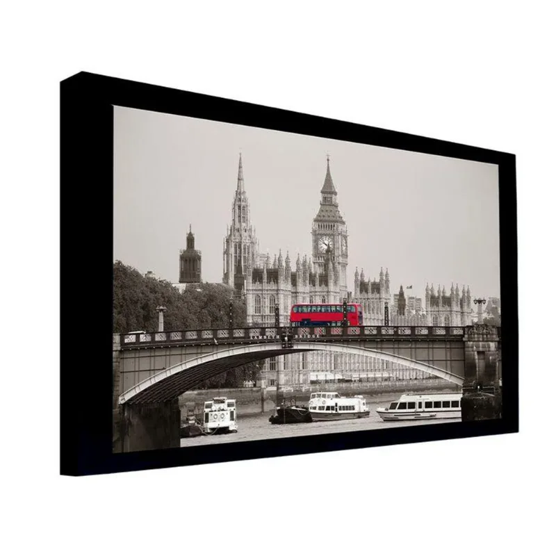 Quadro 135x135 Cm Londres 029 com Moldura Laqueada Preto