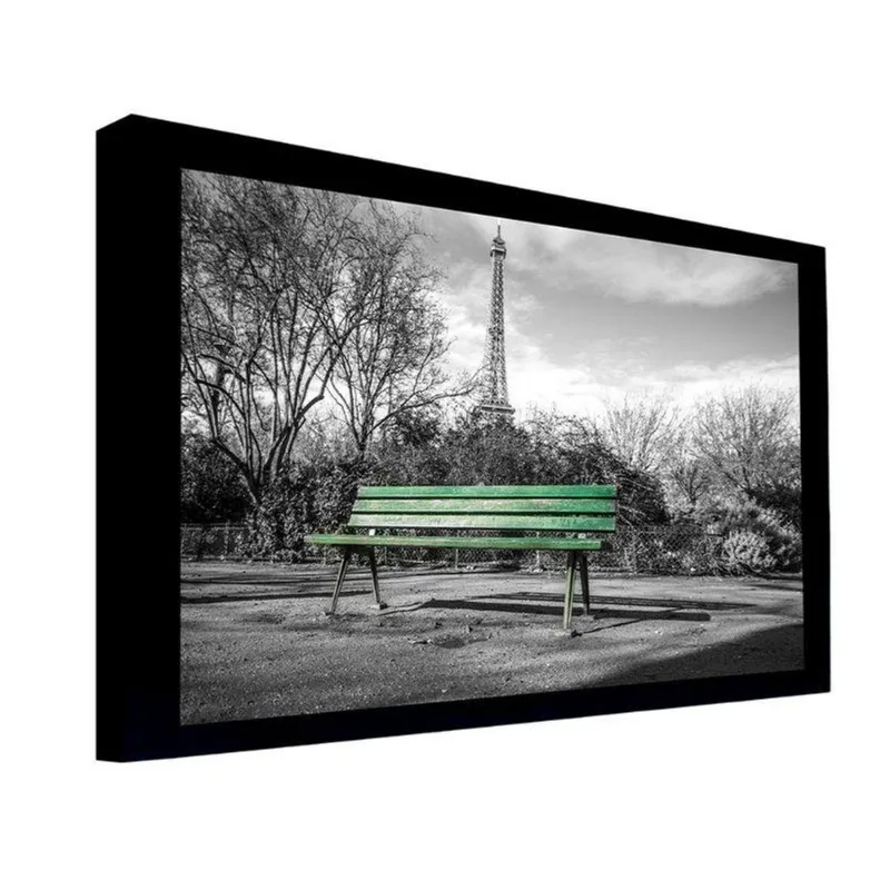 Quadro 135x135 Cm Paris 034 com Moldura Laqueada Preto - Gran Belo