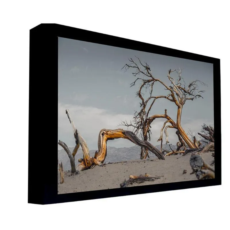 Quadro 135x80 Cm Paisagem 023 com Moldura Laqueada Preto - Gran Belo