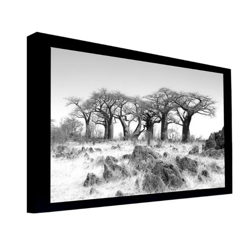 Quadro 135x80 Cm Paisagem 028 com Moldura Laqueada Preto - Gran Belo