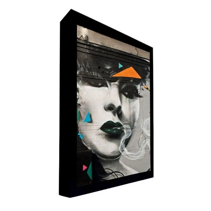 Quadro 50x70 Cm Mulher 026 com Moldura Laqueada Preto - Gran Belo