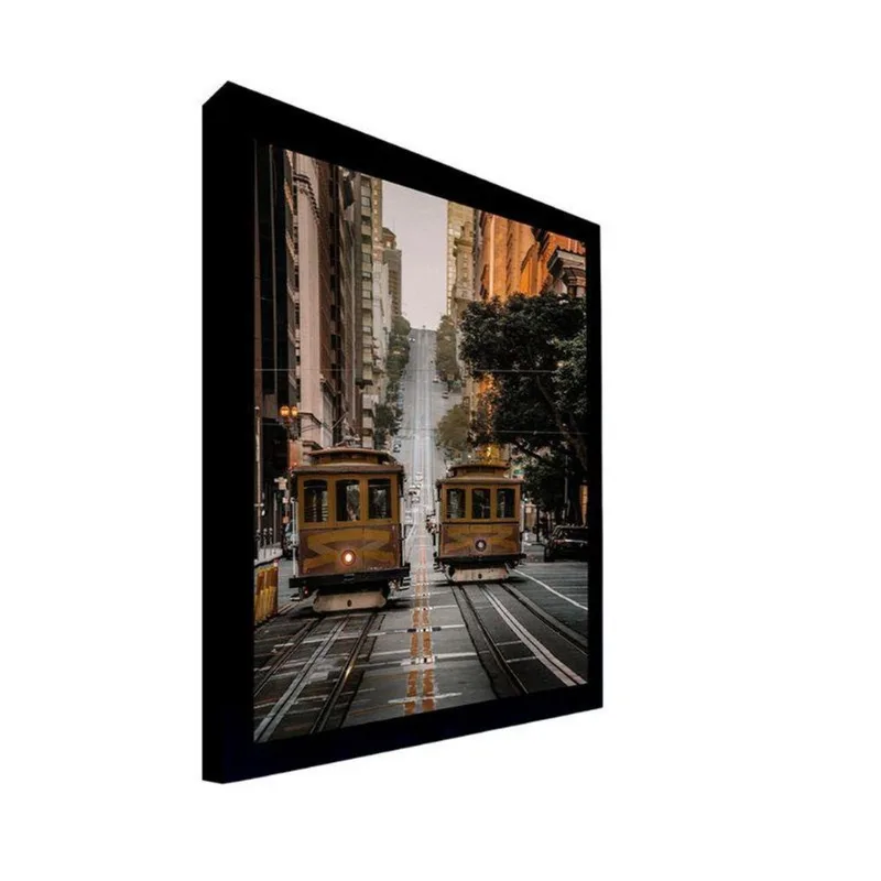 Quadro 100x70 Cm Bonde 050 com Moldura Laqueada Preto - Gran Belo