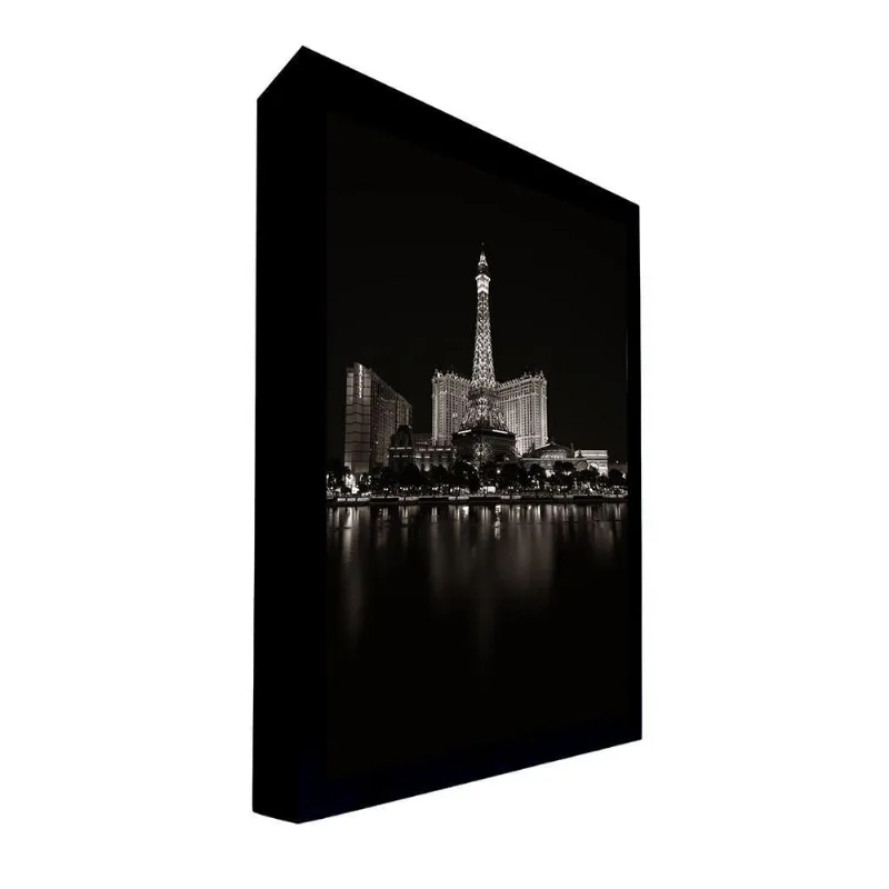 Quadro 135x135 Cm Las Vegas 038 com Moldura Laqueada Preto - Gran Belo
