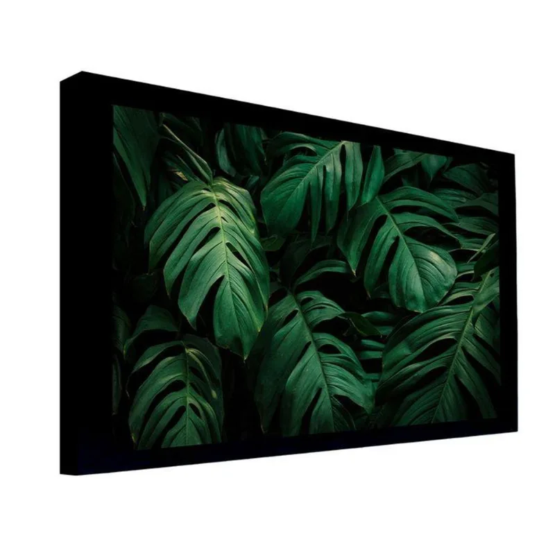 Quadro 50x70 Cm Folha 035 com Moldura Laqueada Preto - Gran Belo