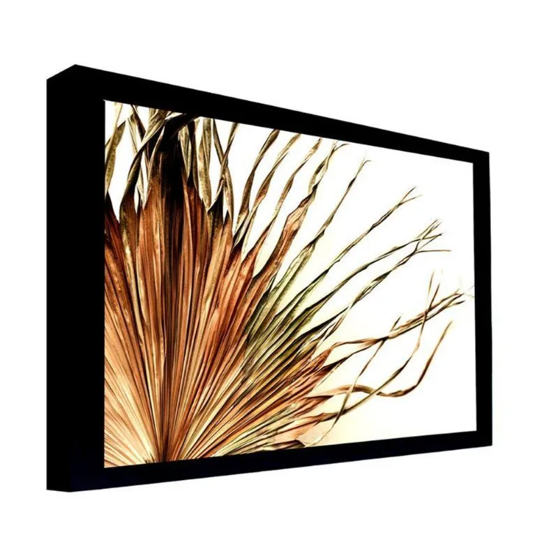 Quadro 50x70 Cm Folha 045 com Moldura Laqueada Preto - Gran Belo
