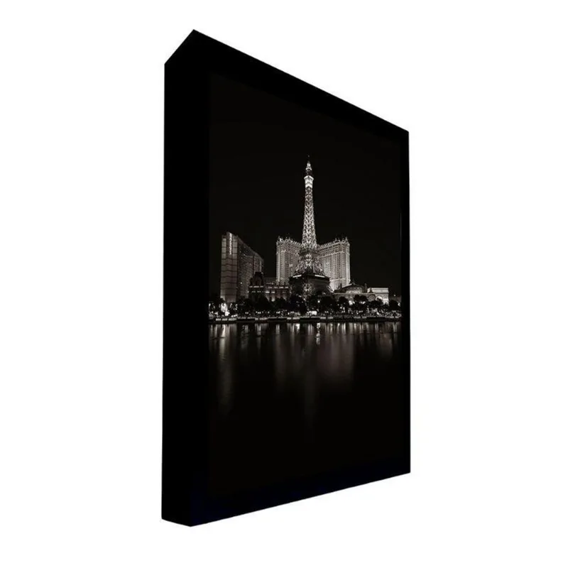 Quadro 50x70 Cm Las Vegas 038 com Moldura Laqueada Preto - Gran Belo