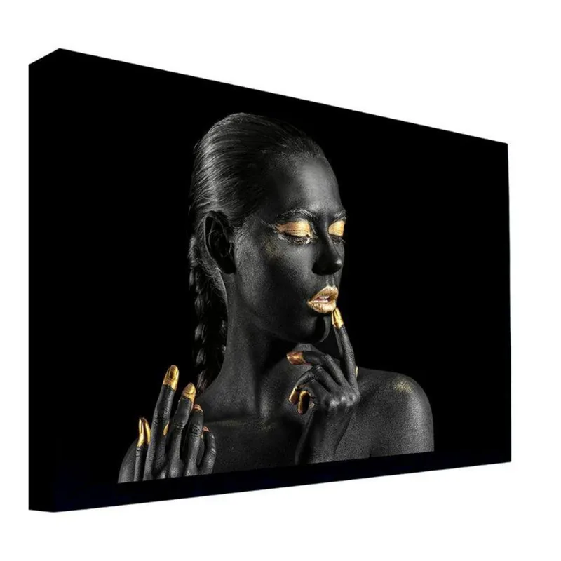 Quadro 50x70 Cm Mulher 041 com Moldura Laqueada Preto - Gran Belo