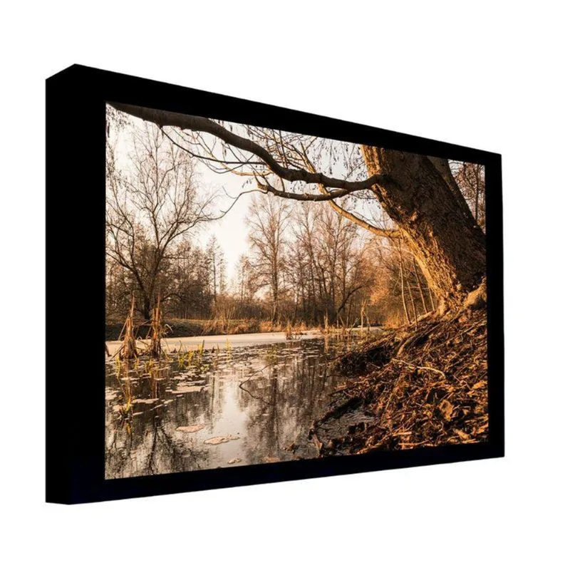 Quadro 50x70 Cm Paisagem 042 com Moldura Laqueada Preto - Gran Belo