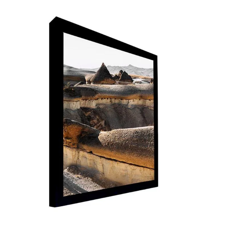 Quadro 50x70 Cm Paisagem 046 com Moldura Laqueada Preto - Gran Belo