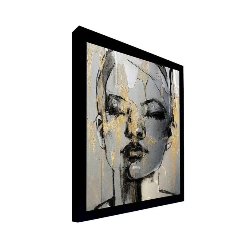Quadro 100x70 Cm Mulher 054 com Moldura Laqueada Preto