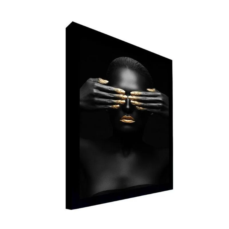 Quadro 50x70 Cm Mulher 056 com Moldura Laqueada Preto