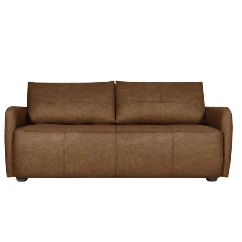 Sofá Sala De estar Lily 2 Lugares 180cm Couro Caramelo