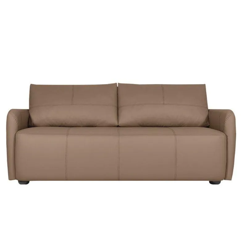 Sofá Sala de estar Lily 3 Lugares 240cm Couro Bege