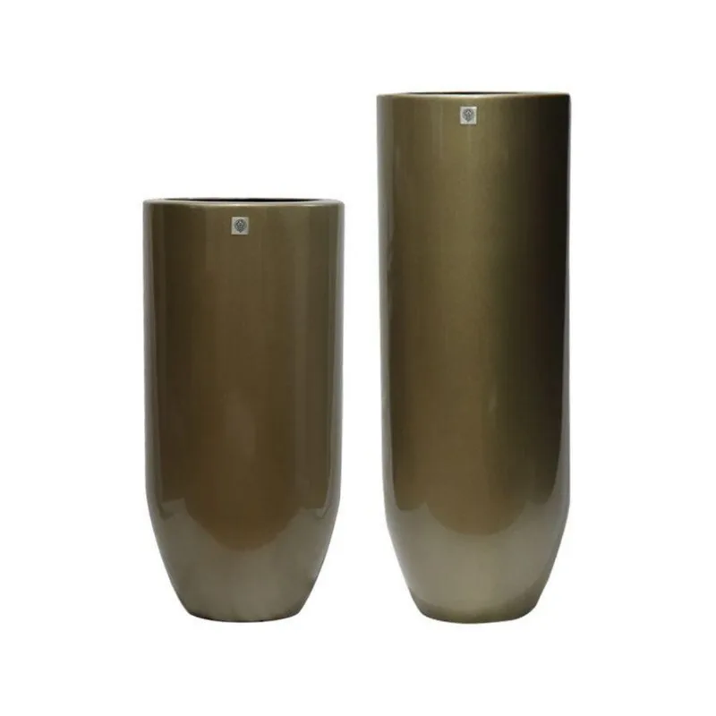 Conjunto de Vasos decorativos Tokio Fibra de Vidro Dourado