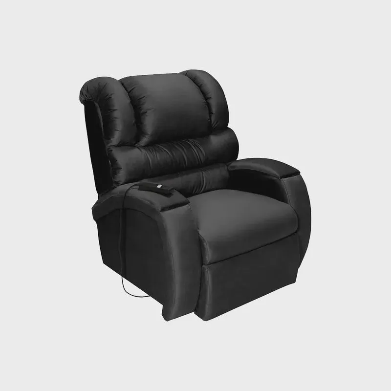 Poltrona do Papai Reclinável Elétrica com Controle Sala de Estar Oasis Veludo Preto G23 - Gran Belo