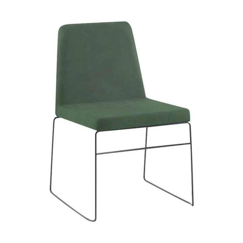 Cadeira Decorativa Anne Estrutura Madeira Linho Verde Gran Belo