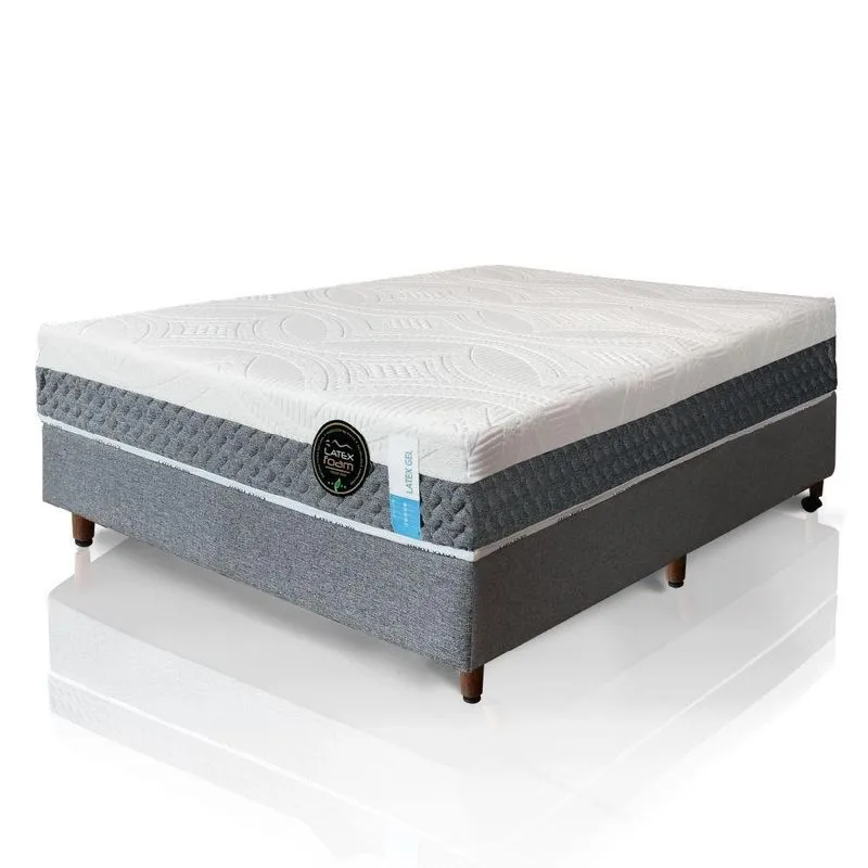 Colchão Natural Gel Articulado Cinza 20cm Opcionais Sem Opcionais Medida Queen 160x200cm