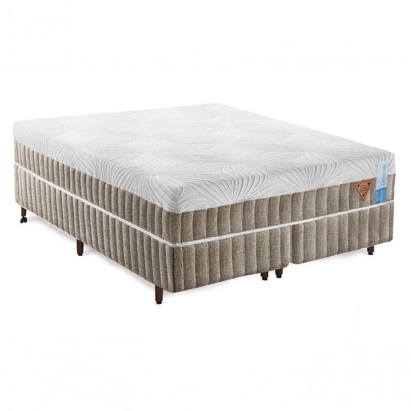 Colchão Natural Gel Articulado Marrom 20cm Opcionais Box E Kit Zen Medida King 193x203cm