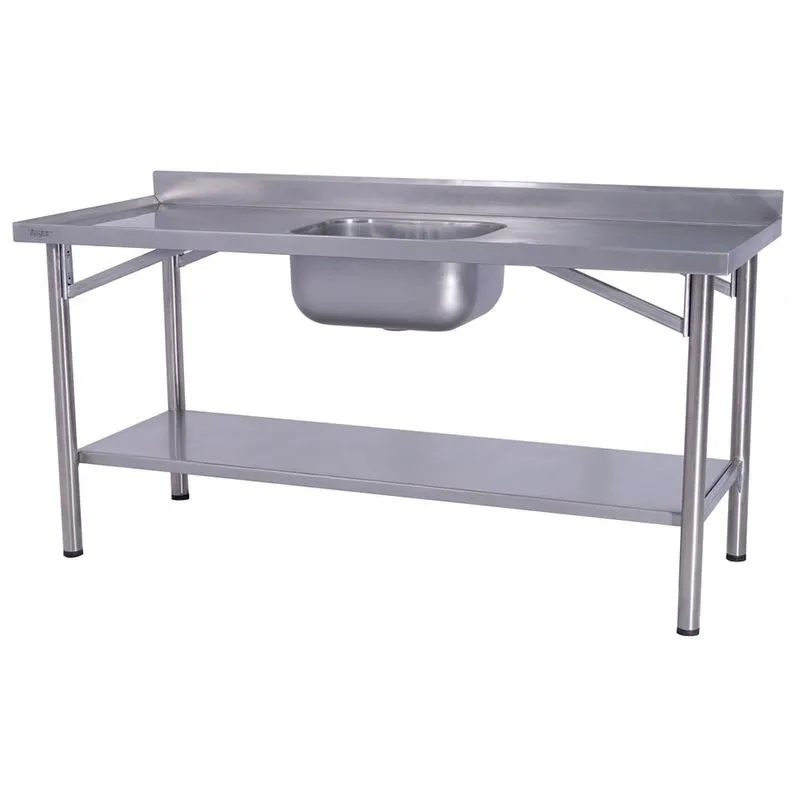 Pia Industrial Benfati Inox 304 150x70cm Paneleiro Liso Com 1 Cuba 611cl