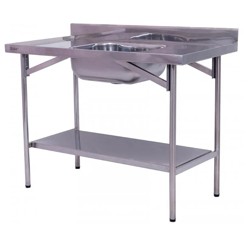 Pia Industrial Benfati Inox 1,80m Chapa Lisa com 1 Cuba 503CL
