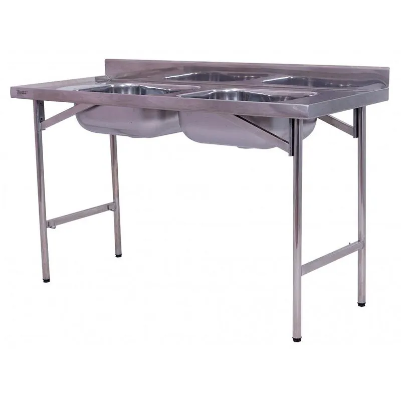 Pia Industrial Benfati Inox 430 180x60cm Com 2 Cubas 511