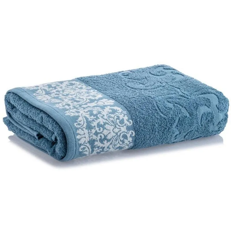 Toalha Banhão Medalhão Jacquard Azul 80x150 Cm - Fatex