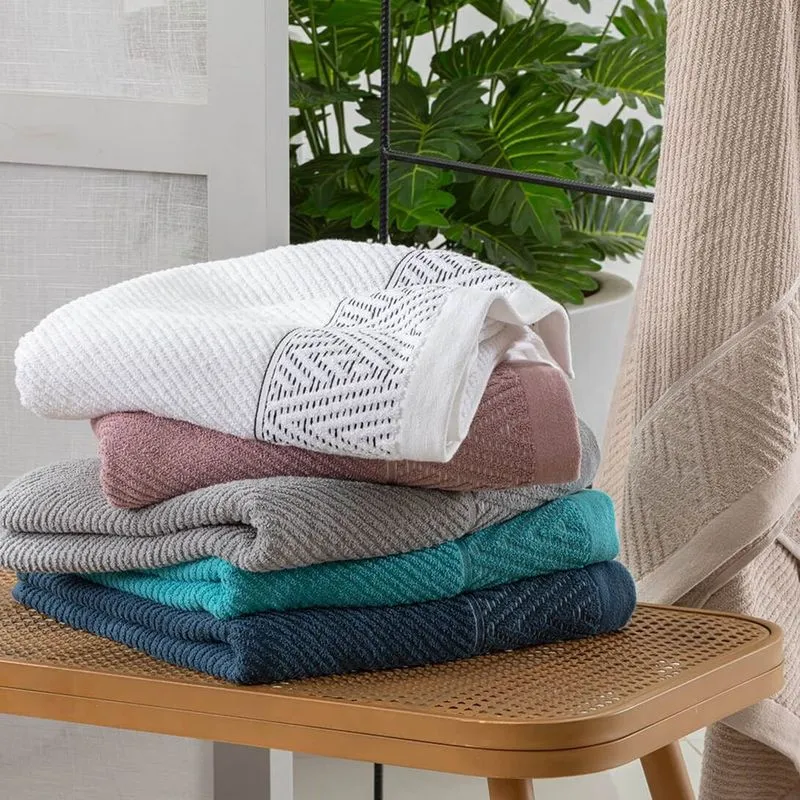 Toalha De Banho Jacquard Lisboa Branca Corttex