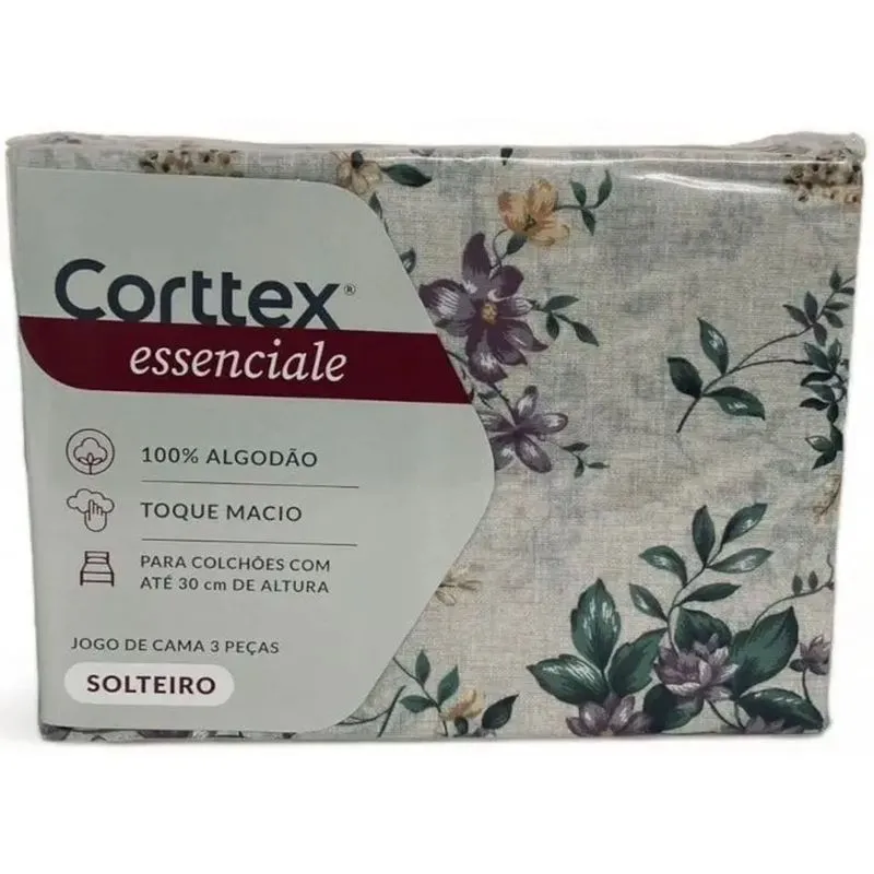 Jogo De Cama Solteiro Essenciale Sortido 3 100% Algodão - Fatex