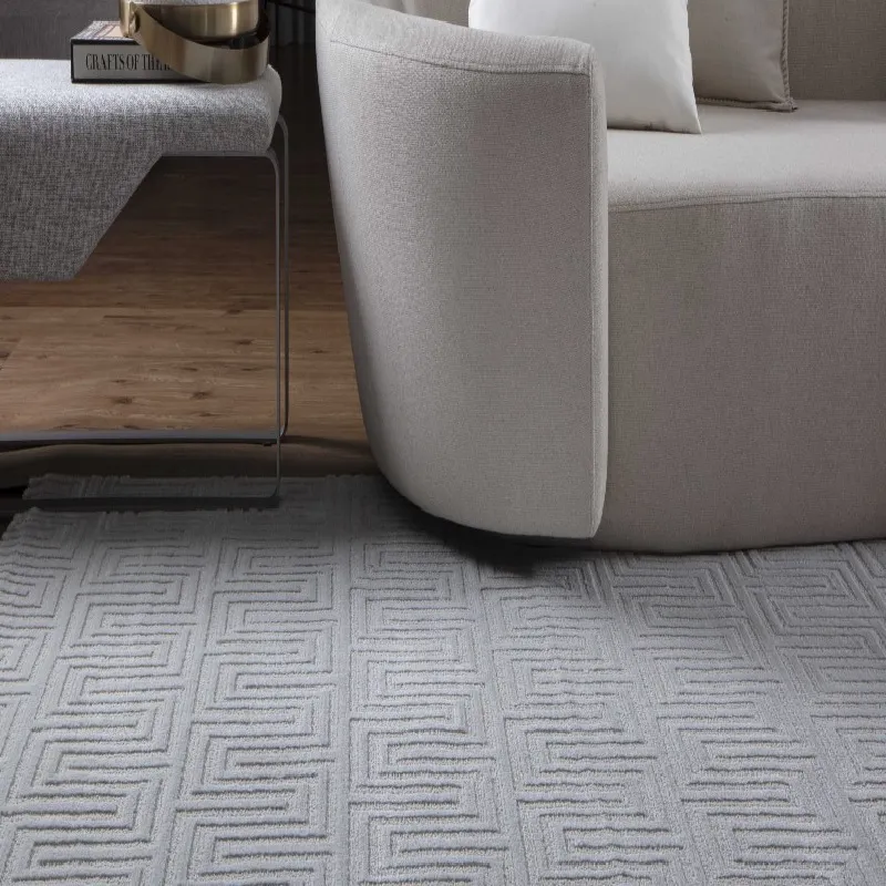 Tapete Sala Grande 2,50x3,40 Frankfurt 2A Corttex Cinza Geométrico