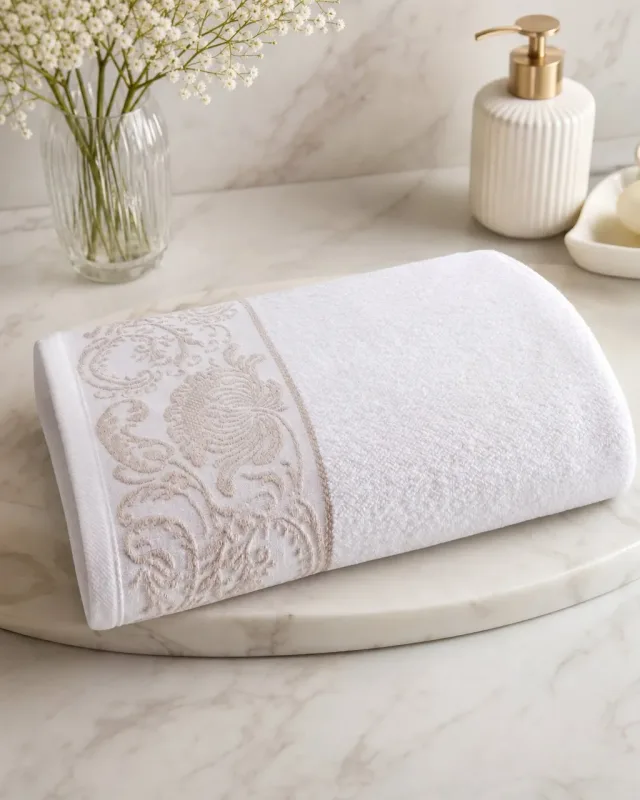 TOALHA BANHAO LOUISE BRANCO 80X1,50