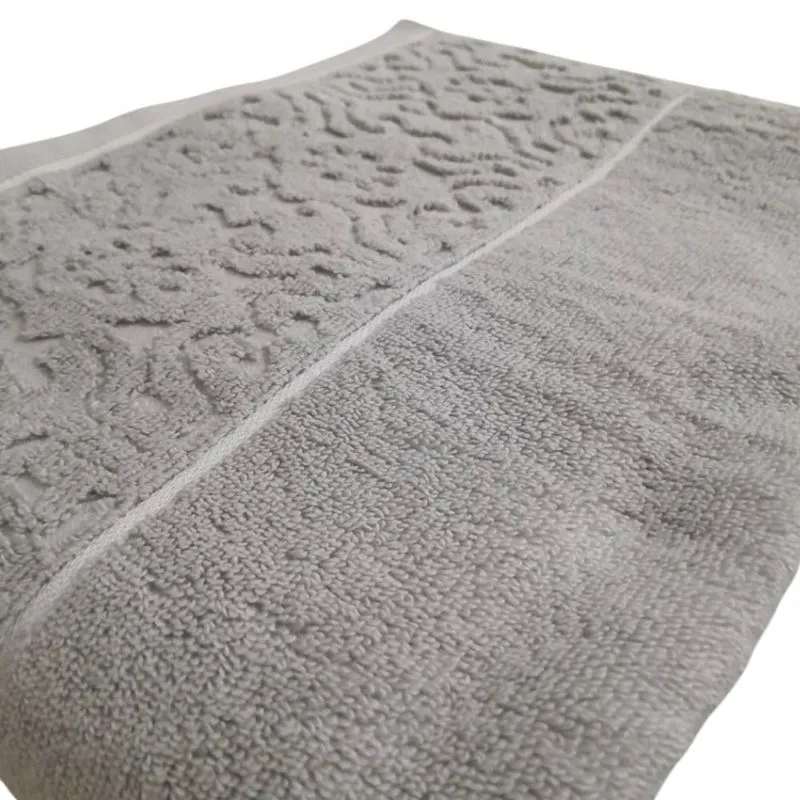 Toalha De Banho Arabesco Zero Twist Cinza 70cmX1,40m Corttex