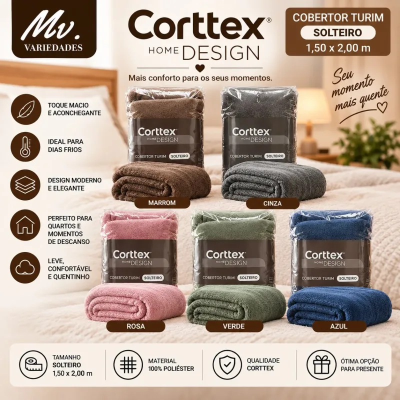 COBERTOR TURIM SOLTEIRO -1,50 x 2,00 M