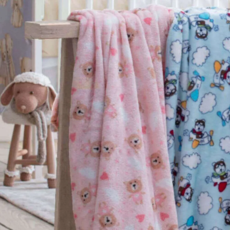 Manta Bebê de Microfibra Love Baby Estampada Sortidas 70cm x 1,00m - Corttex - Corttex