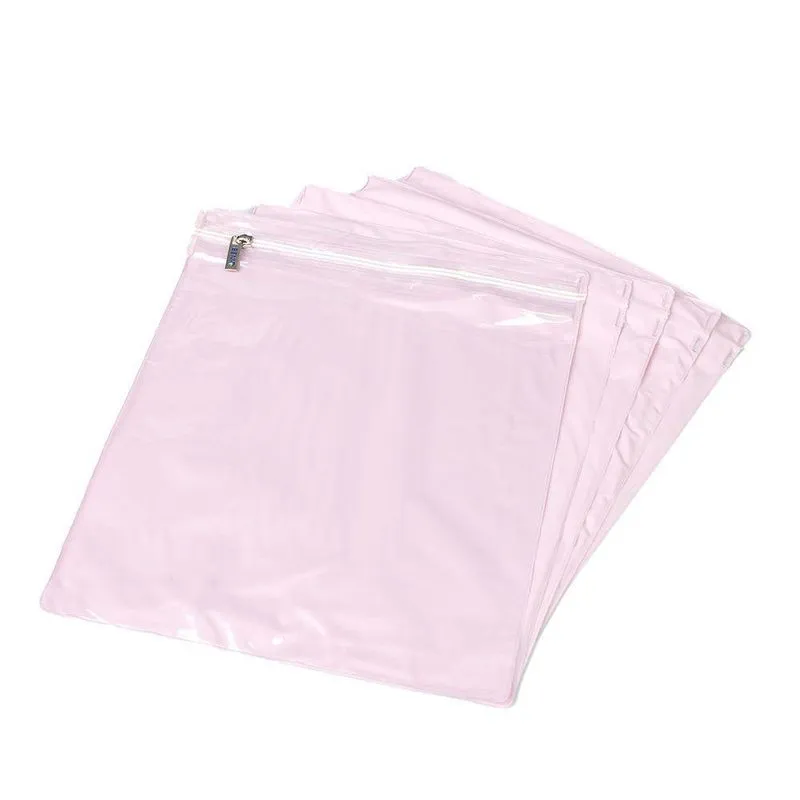 Kit 5 Pçs Saquinhos Organizadores Impermeáveis Com Zíper Rosa