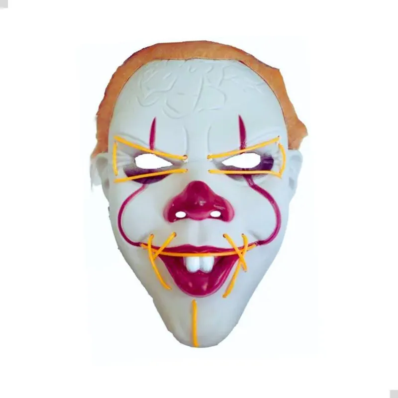 Mascara It A Coisa Com Led Neon Halloween Festa Neon Amarelo