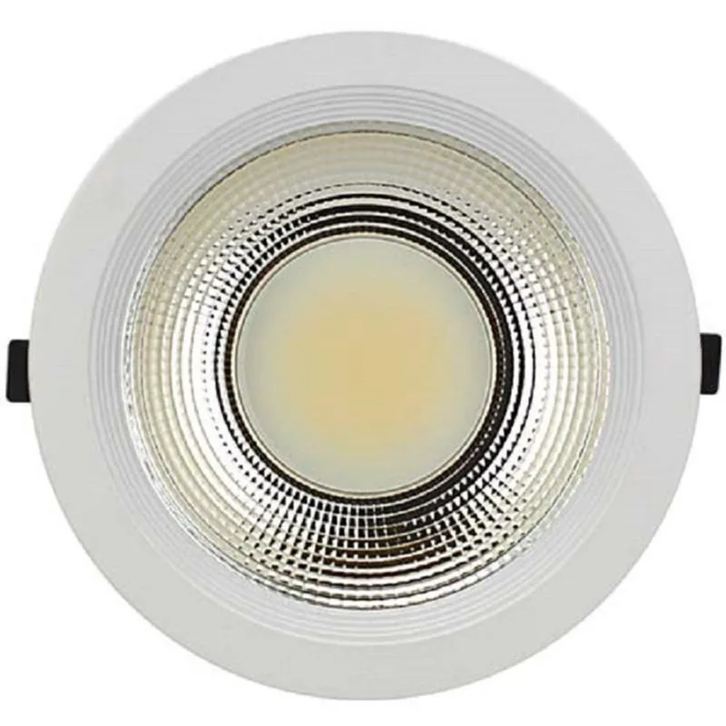 Luminária Led Cob Redondo 30W Branco Luz-Dia Amarelada