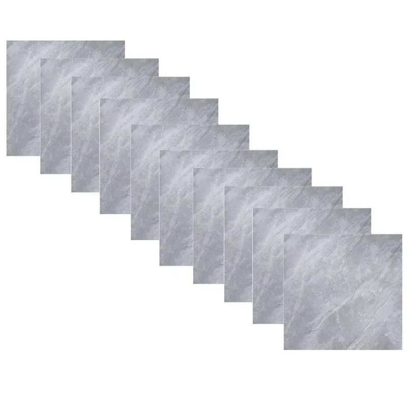 Piso Vinílico BSL3835 PVC 60X60CM Brilhante para Interno Cinza Compre Desejos 10 Unidades