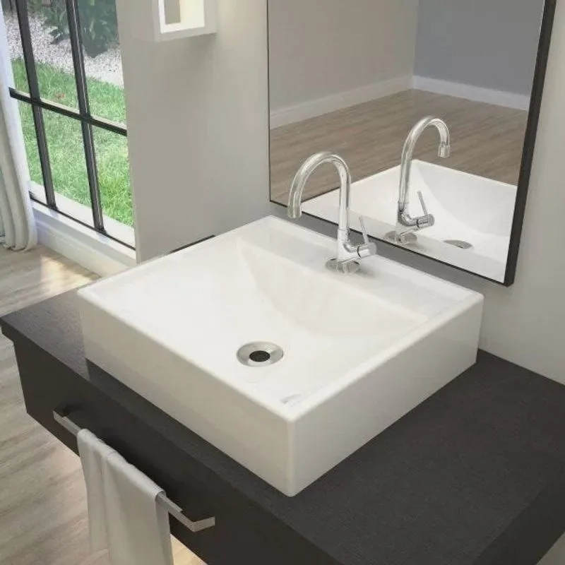 Kit Cuba Q39 com Torneira 1198 Metal e Válvula 1 + Sifão Cromado e Flexível Compace