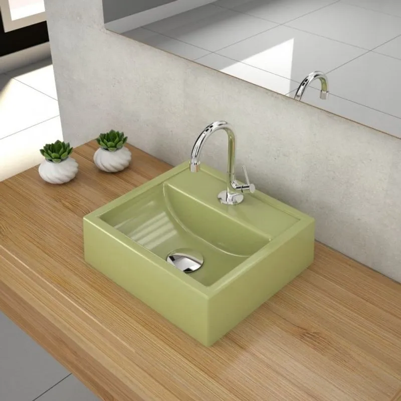 Kit Cuba Q32 com Torneira 1198 Metal e Válvula Click 1 Pol. 1/2 Verde Acqua