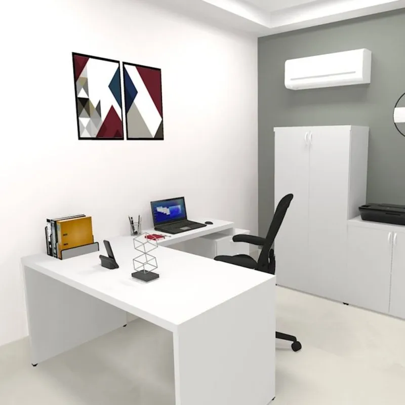 Mesa Reta Natus 40mm 130 Bramov Móveis Branco