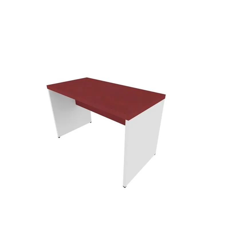Mesa Reta Natus 40mm 130 Bramov Móveis Branco/Vermelho