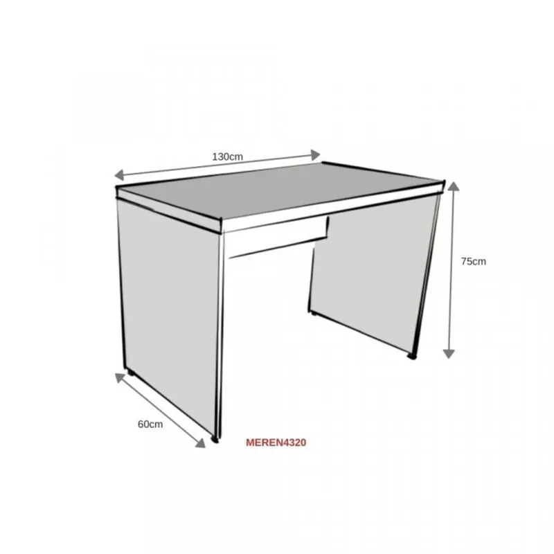 Mesa Reta Natus 40mm 130 Bramov Móveis Preto/Ameixa Negra