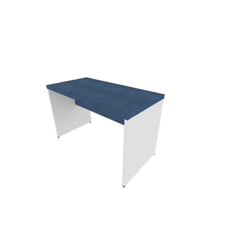 Mesa de Escritório Natus 40mm 140 Bramov Móveis Branco/Azul.