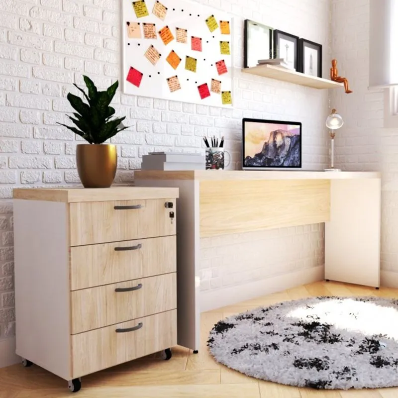 Mesa Reta Natus 40mm 140 Bramov Móveis Branco/Geneve